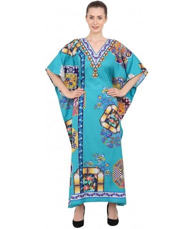 Cover-Ups Kaftan Dress - Caftans for Women Women's Caftans Suiting Teens to Adult Women in Regular to Plus Size 145 teal - CV...