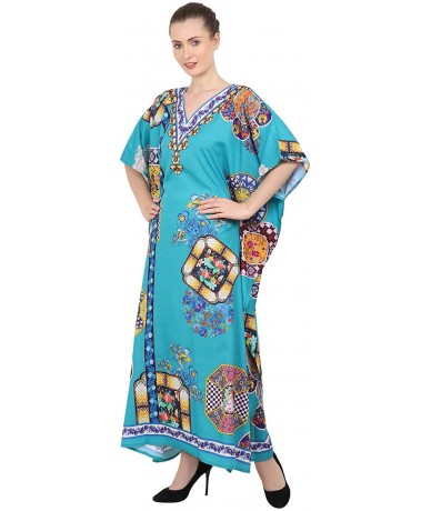 Cover-Ups Kaftan Dress - Caftans for Women Women's Caftans Suiting Teens to Adult Women in Regular to Plus Size 145 teal - CV...