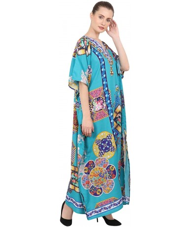 Cover-Ups Kaftan Dress - Caftans for Women Women's Caftans Suiting Teens to Adult Women in Regular to Plus Size 145 teal - CV...