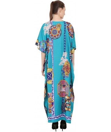 Cover-Ups Kaftan Dress - Caftans for Women Women's Caftans Suiting Teens to Adult Women in Regular to Plus Size 145 teal - CV...