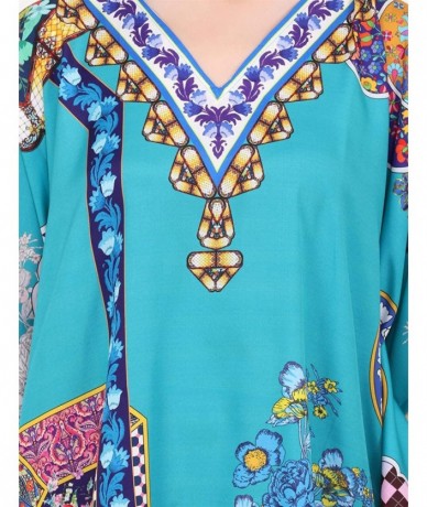 Cover-Ups Kaftan Dress - Caftans for Women Women's Caftans Suiting Teens to Adult Women in Regular to Plus Size 145 teal - CV...