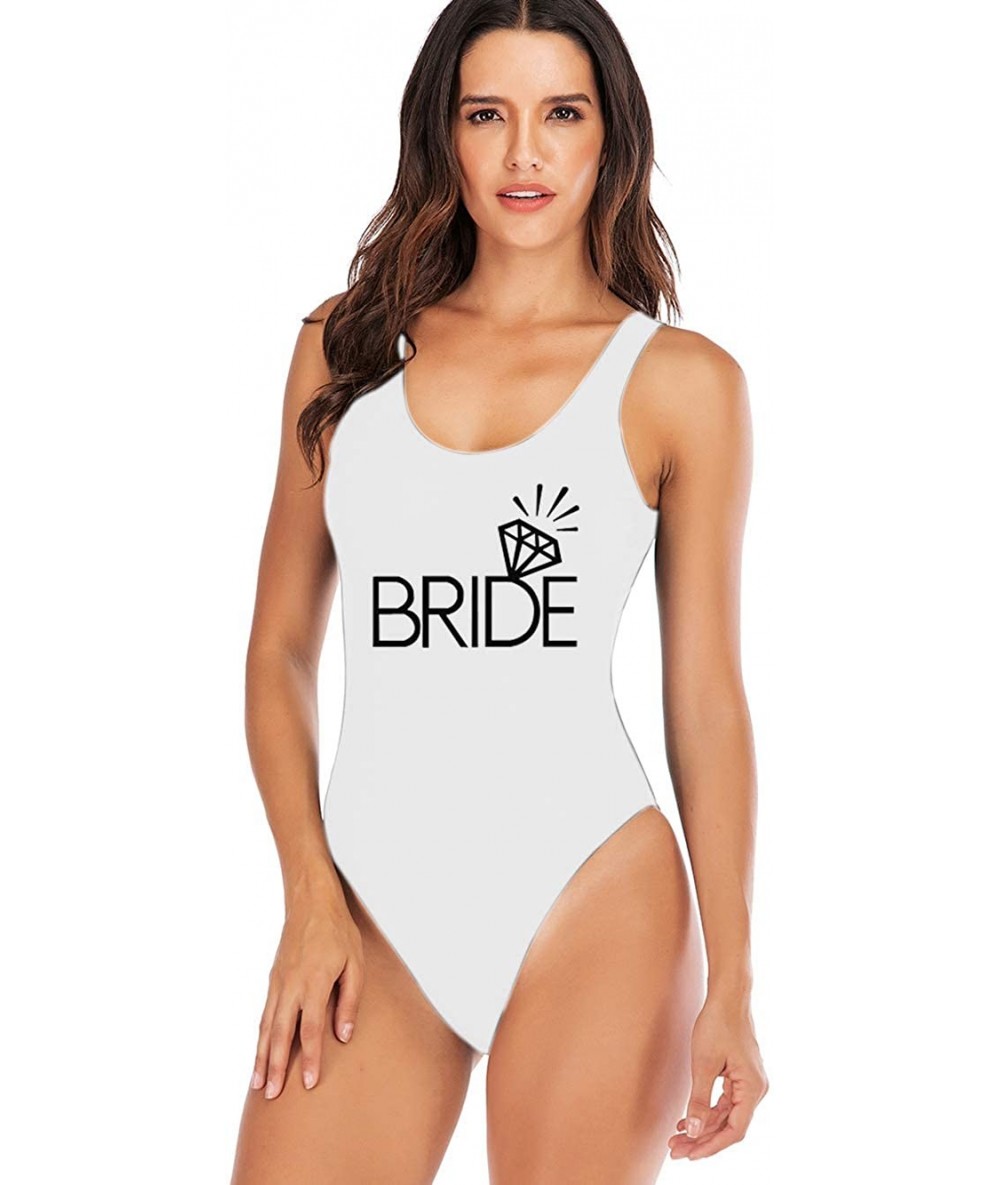 One-Pieces Bride to Be Squad Women One Piece Swimsuits Letter Print Swimwear High Cut Monokini Bridesmaid Team Bathing Suits ...