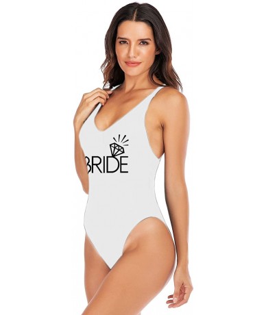 One-Pieces Bride to Be Squad Women One Piece Swimsuits Letter Print Swimwear High Cut Monokini Bridesmaid Team Bathing Suits ...