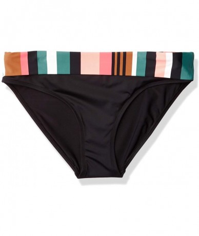 Bottoms Women's Mid Waist Full Coverage Bikini Bottom Swimsuit - Tropea Stripe - CY19698K2LG $72.30