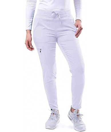 Sets Women Skinny Pocket Pants High Waist Stretch Slim Pencil Trousers - White - CW198R0UDIX $38.91