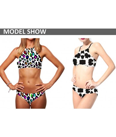 Sets Women Ethnic Tie Halter Padding Bikini 2 Piece Galaxy Swimsuit - Print 19 - CY18NDOLNUK $46.25