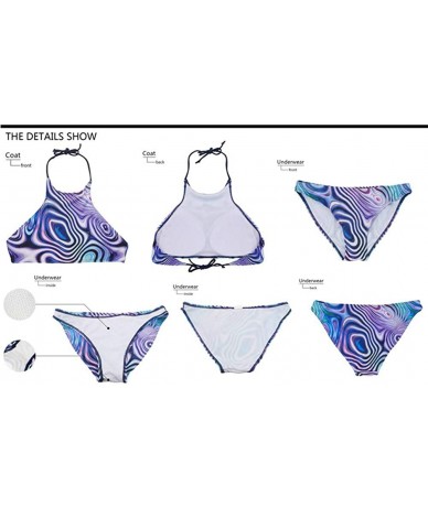 Sets Women Ethnic Tie Halter Padding Bikini 2 Piece Galaxy Swimsuit - Print 19 - CY18NDOLNUK $46.25