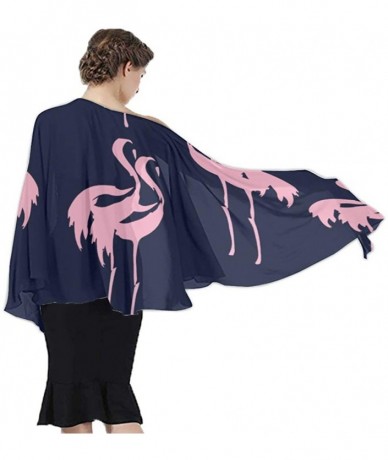 Cover-Ups Women Girl Fashion Chiffon Scarf Bikini Cover Up Summer Beach Sarong Wrap - Pink Flamingos Pattern - CI19C4HIOOM $4...