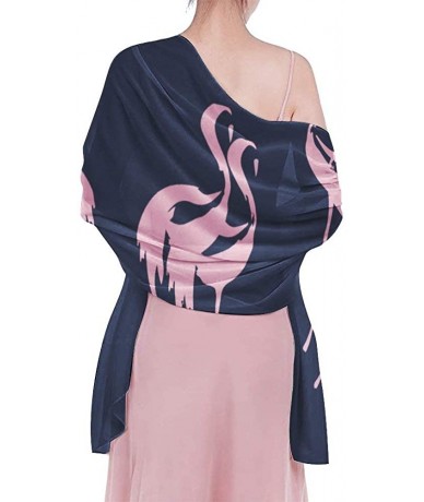 Cover-Ups Women Girl Fashion Chiffon Scarf Bikini Cover Up Summer Beach Sarong Wrap - Pink Flamingos Pattern - CI19C4HIOOM $4...