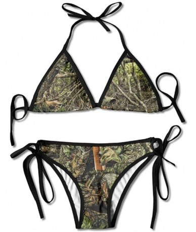 Sets Women's Two Pieces Bikini Set Swimsuit Bathing Suits Padded Top Side Bottom Tie Swimwear Hunting Camo Forest Hide Party ...