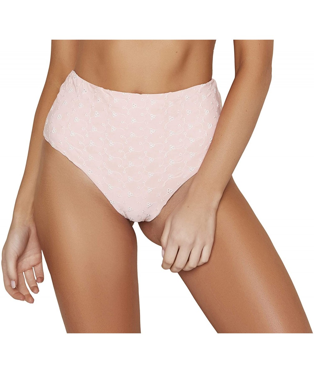 Bottoms Women's Seamless Moderate Coverage High Waist Bottom - Rosewater Eyelet - CF18T2EDCLY $59.14