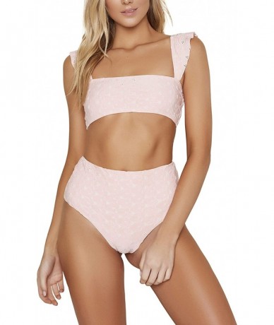 Bottoms Women's Seamless Moderate Coverage High Waist Bottom - Rosewater Eyelet - CF18T2EDCLY $59.14