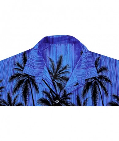 Cover-Ups Men's Swim Casual Short Sleeve Aloha Hawaiian Shirt - Blue_w382 - C218064CK6C $23.59