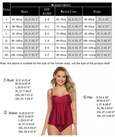 Tankinis Bandeau Tankini Swimsuits for Women Tummy Control Ruffle Push Up Two Piece Bathing Suits - Pat1 - CQ1979MHAHG $43.52