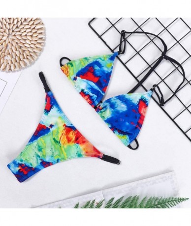 Sets Women's Leopard Print Fluorescent Bikini Swimsuit - 2 - CD193C7KM8G $19.15