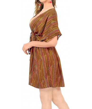 Cover-Ups Womens Sexy Chiffon Swimsuit Cover Ups Sheer Bikini Plus Blouse Shirt C - Brown_y711 - CM1952IYHX3 $36.64