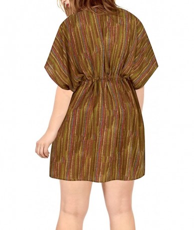 Cover-Ups Womens Sexy Chiffon Swimsuit Cover Ups Sheer Bikini Plus Blouse Shirt C - Brown_y711 - CM1952IYHX3 $36.64