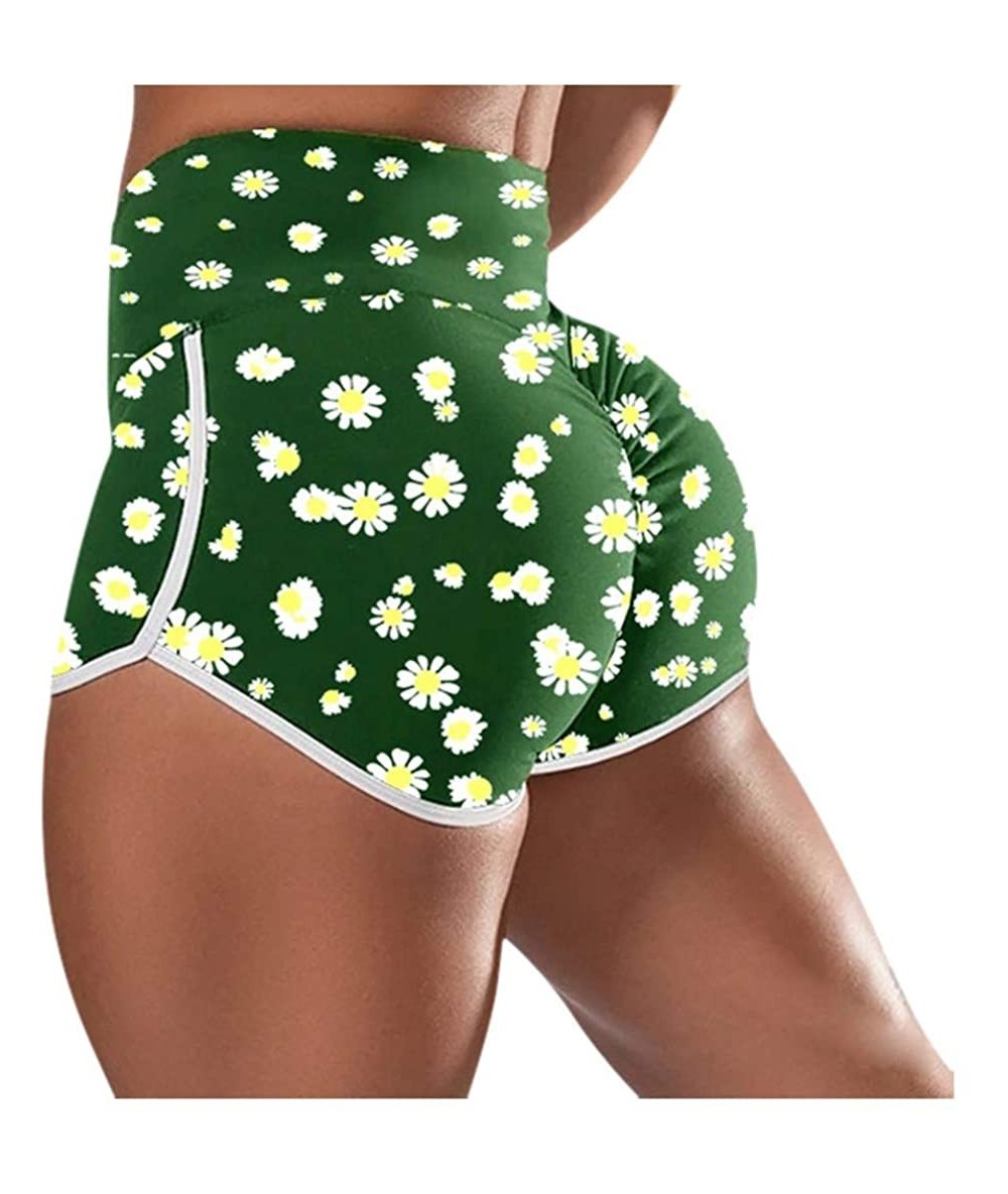 Cover-Ups Women Basic Slip Shorts Compression Workout Leggings Yoga Shorts Capris - 004 Green - CG190OXZGXD $29.06