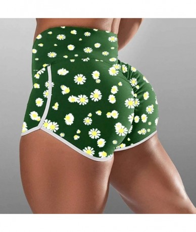 Cover-Ups Women Basic Slip Shorts Compression Workout Leggings Yoga Shorts Capris - 004 Green - CG190OXZGXD $29.06