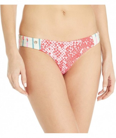 Bottoms Women's Cheeky Coverage Bikini Bottom - Jezebel Docks Red Python - C918YE7A4NE $82.27