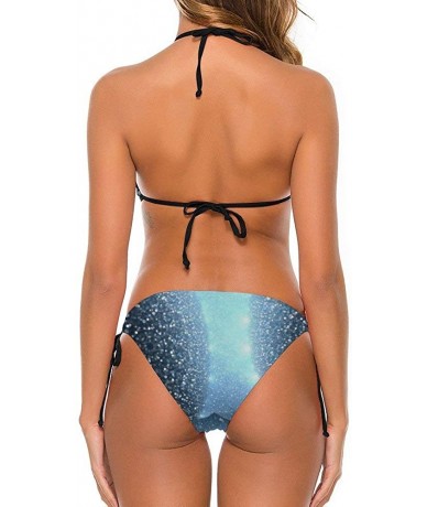 Sets Swimsuits Polar Bear in The Aurora Borealis1 Bikini Set with Bra and Strappy Triangle Briefs for Women - Two B2 - CJ19CA...