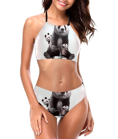 Sets French Bulldog Silhouette Quotes Two Piece Swimwear Women's Swimsuit Bathing Suit Halter Bikini Set - Color5 - CY199NEZ0...