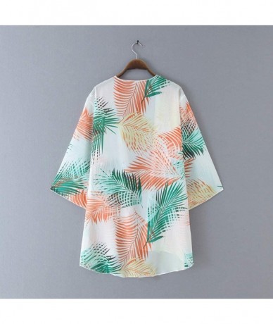 Cover-Ups Women's Cardigan-Sheer Kimono Loose Summer Floral Print Cover Ups - Type 16 - CE1937Q8IQN $29.87