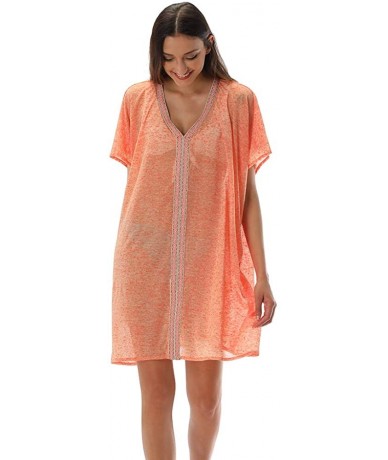 Cover-Ups Womens Swimsuit Cover Up Summer V Neck Loose Fit Short Sleeve Beach Swimwear Bathing Suit Cover Ups Gifts for Women...