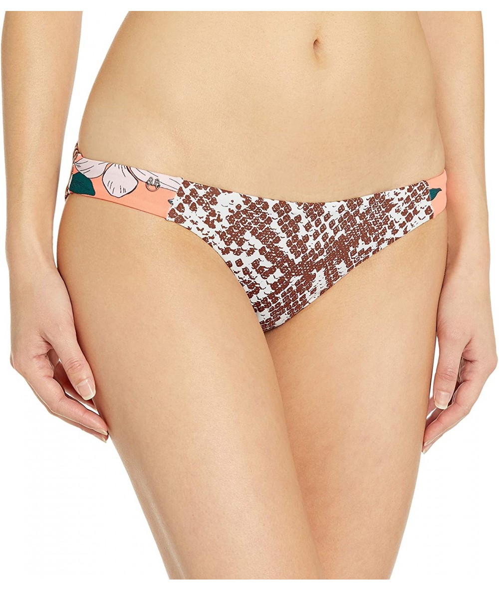 Bottoms Women's Flirt Reversible Signature Cut Bikini Bottom Swimsuit - Poppy Brown Python - CU18YUDC78R $74.51