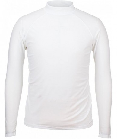 Rash Guards Men's Long Sleeve Sun & Swim Shirt with UPF 50+ - Salt Water Resistant - White - C511QVZY975 $86.33