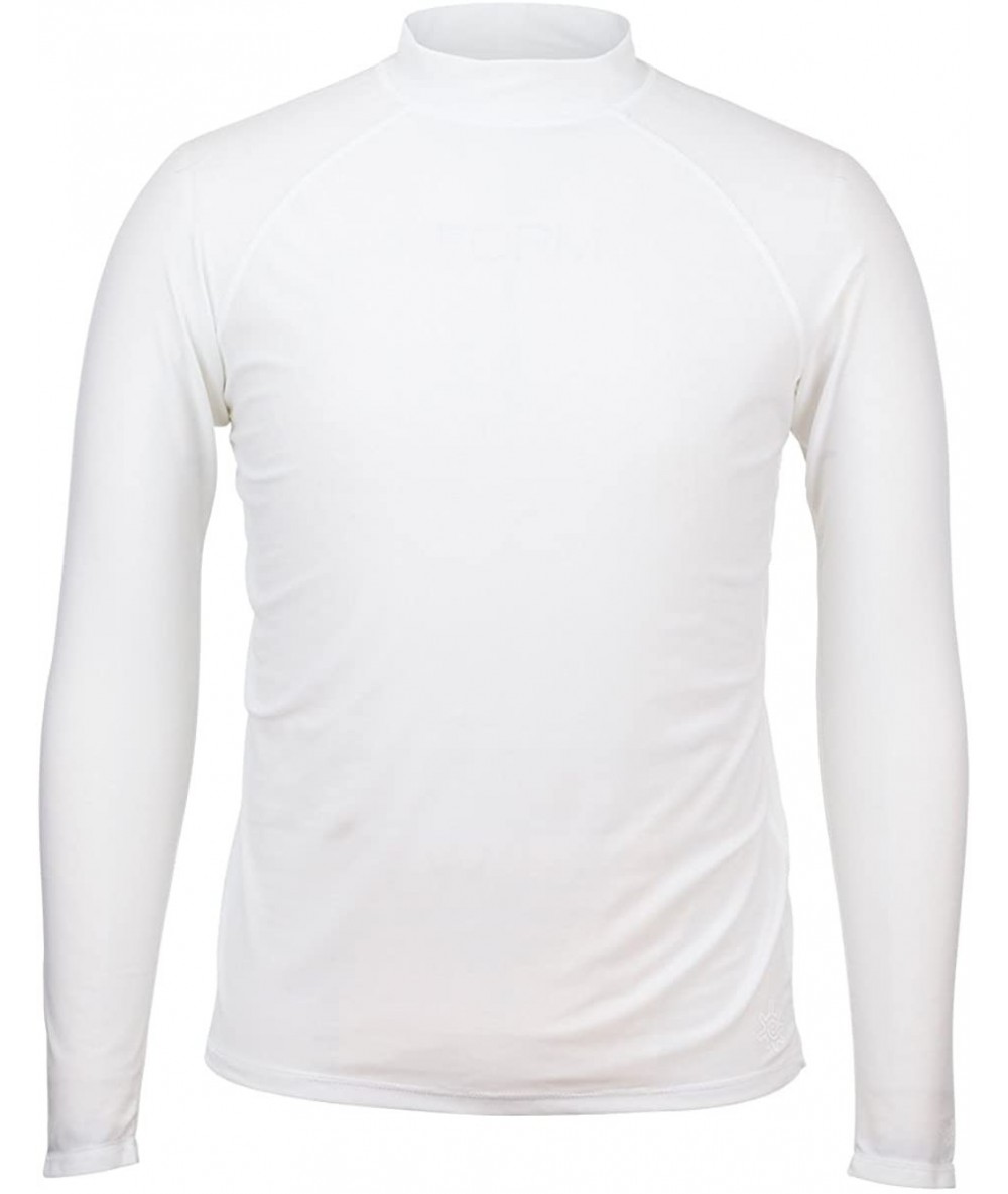 Rash Guards Men's Long Sleeve Sun & Swim Shirt with UPF 50+ - Salt Water Resistant - White - C511QVZY975 $86.33