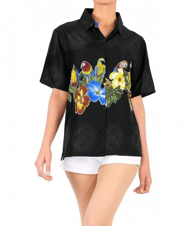 Cover-Ups Women Plus Size Summer Tropical Hawaiian Beach Shirt Swimwear Printed B - Halloween Black_x62 - CC12MYX6R1I $33.26