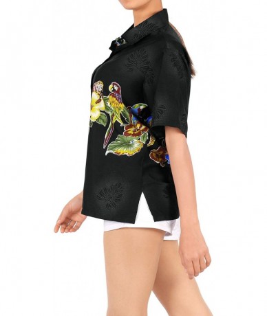 Cover-Ups Women Plus Size Summer Tropical Hawaiian Beach Shirt Swimwear Printed B - Halloween Black_x62 - CC12MYX6R1I $33.26