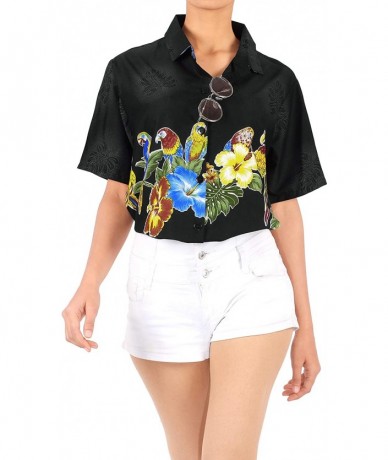 Cover-Ups Women Plus Size Summer Tropical Hawaiian Beach Shirt Swimwear Printed B - Halloween Black_x62 - CC12MYX6R1I $33.26