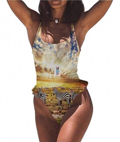 Bottoms Bikini Safari- Collage Local Wild Animals Fits All Different Body Types - Multi 04-one-piece Swimsuit - CJ19E7KUN2S $...