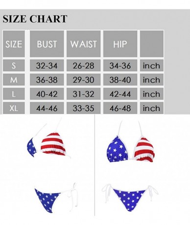 Sets 2Pcs Bikini Set Swimsuits for Women Straps Bathing Suits Halter Top Scrunch Butt Bikini Bottom - Flag - CM18T3KOHUQ $39.66