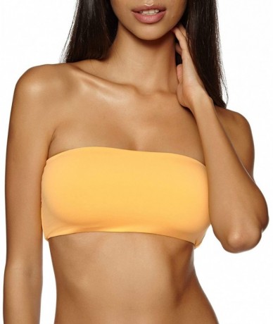 Tops Women's Active Tube Bikini Top Swimsuit - Active Buttercup - CJ18HUDNZ3M $74.93