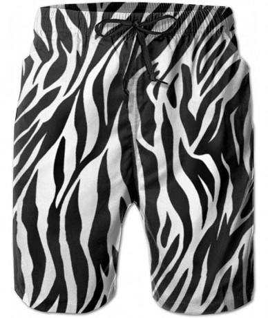 Board Shorts Men's Board Shorts- Quick Dry Swimwear Beach Holiday Party Bathing Suits - Zebra Texture - CO199DAQ7ND $46.46