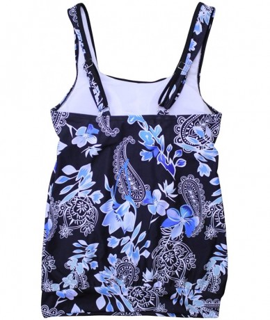 Tankinis Women's Floral Print Tankini Backless Swimsuit deep v Neck Plus Size Swimwear - S-print3 - CG192C20H0U $56.25