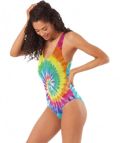 Sets Colorful Tie Dye 1PC Sexy Beach Swimsuit Women Bathing Suit Swimwear S-XL - Multi 1 - CA199UYNQQO $36.04