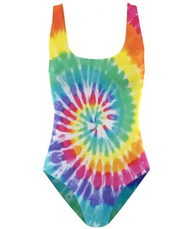 Sets Colorful Tie Dye 1PC Sexy Beach Swimsuit Women Bathing Suit Swimwear S-XL - Multi 1 - CA199UYNQQO $36.04