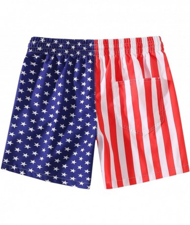 Trunks Men's Printed 7" Inseam Relaxed Fit Quick Dry Swim Trunks - Red White - CC19D3A0RTT $41.66