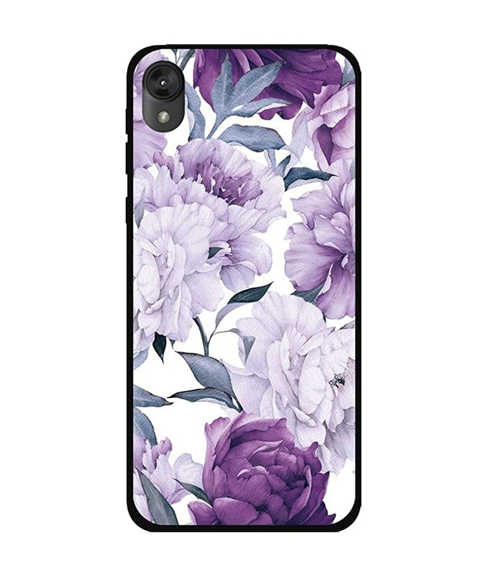 Sets Case Compatible Moto E6 5.5" Soft Black Gel Silicone Rubber Ultra-Slim Flower Marble Back Cover for Motorola E6 Plus 6.1...