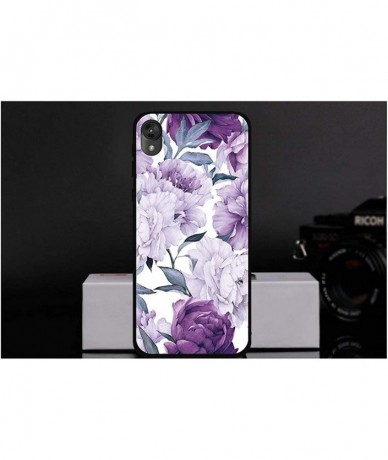 Sets Case Compatible Moto E6 5.5" Soft Black Gel Silicone Rubber Ultra-Slim Flower Marble Back Cover for Motorola E6 Plus 6.1...