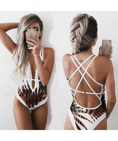 Sets Women One-Piece Off Shoulder Push Up Beachwear Bathing Bikini Swimwear Tassel Fringed Swimsuit - Coffee - CM18GMWMKQY $2...