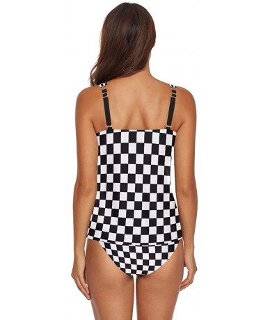 Sets Women 2-Pieces Bikini Sets Transgender Pride Flag Halter Swimsuits Swimwear Beachwear - Checkered Flag - CB18UACT72Z $57.71