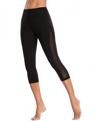 One-Pieces Womens Yoga Pants Athletic Capris High Rise Running Leggings - Black - CD18HRW9A06 $28.46