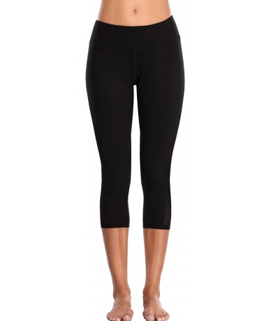 One-Pieces Womens Yoga Pants Athletic Capris High Rise Running Leggings - Black - CD18HRW9A06 $28.46