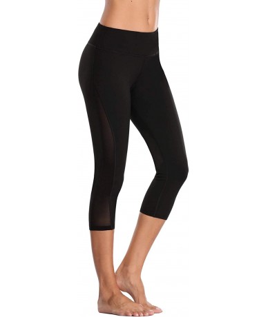 One-Pieces Womens Yoga Pants Athletic Capris High Rise Running Leggings - Black - CD18HRW9A06 $28.46