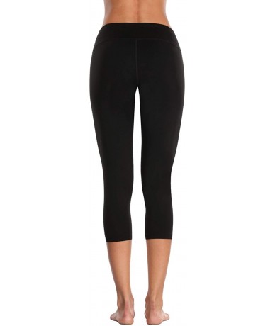 One-Pieces Womens Yoga Pants Athletic Capris High Rise Running Leggings - Black - CD18HRW9A06 $28.46